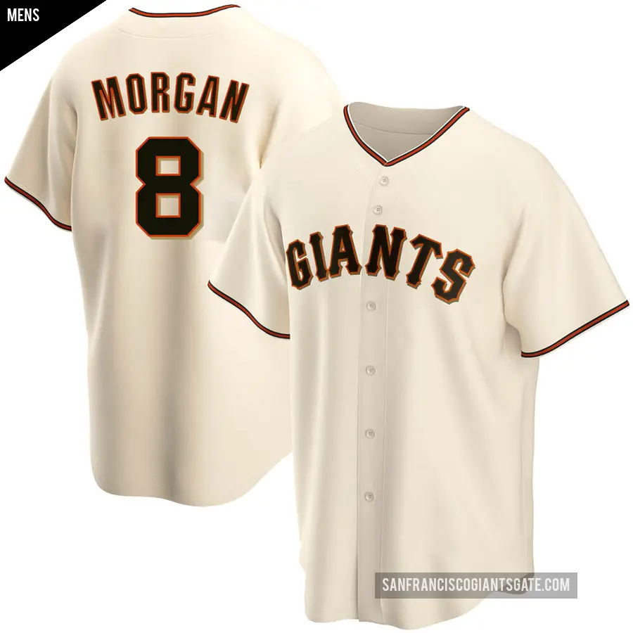 Men's San Francisco Giants ＃8 Joe Morgan Replica Cream Home Jersey