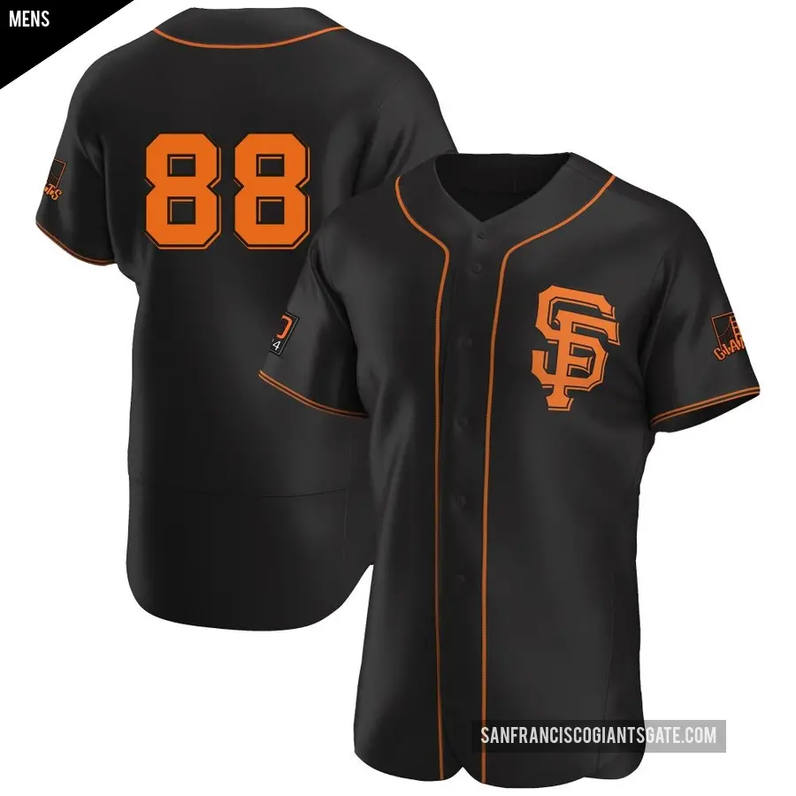 Men's San Francisco Giants ＃88 Carson Whisenhunt Authentic Black Alternate Jersey