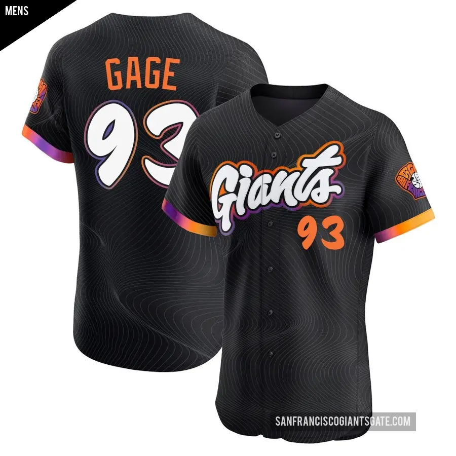 Men's San Francisco Giants ＃93 Matt Gage Elite Anthracite 2025 City Connect Jersey