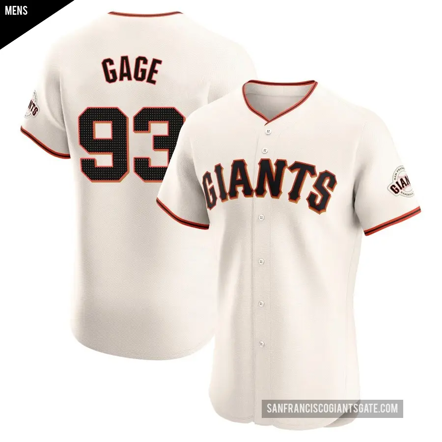 Men's San Francisco Giants ＃93 Matt Gage Elite Cream Home Jersey
