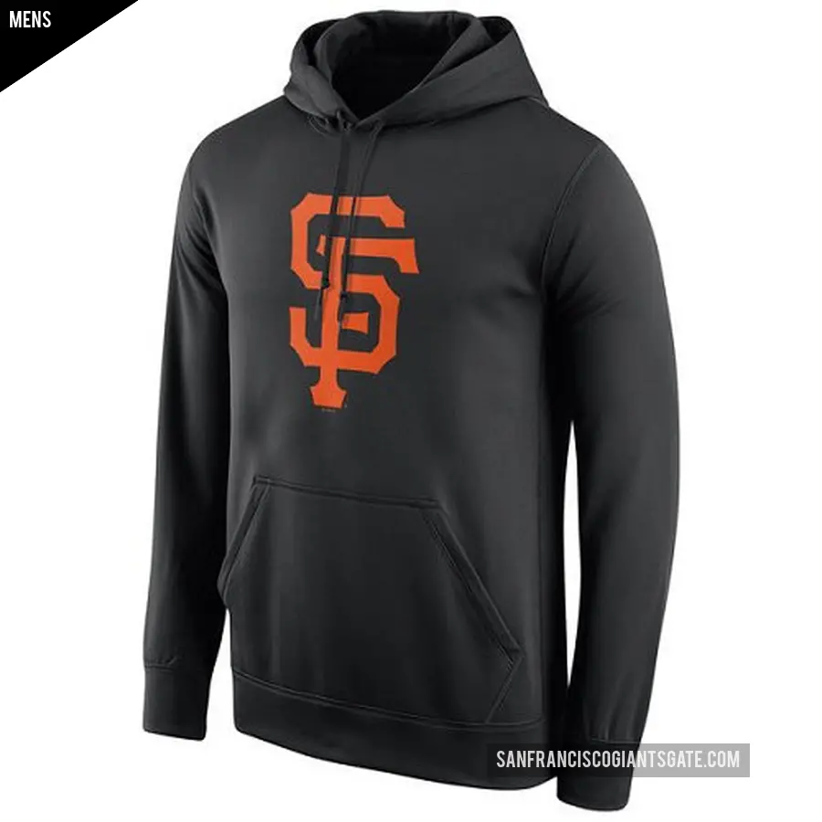 Men's San Francisco Giants Black Logo Performance Pullover Hoodie -
