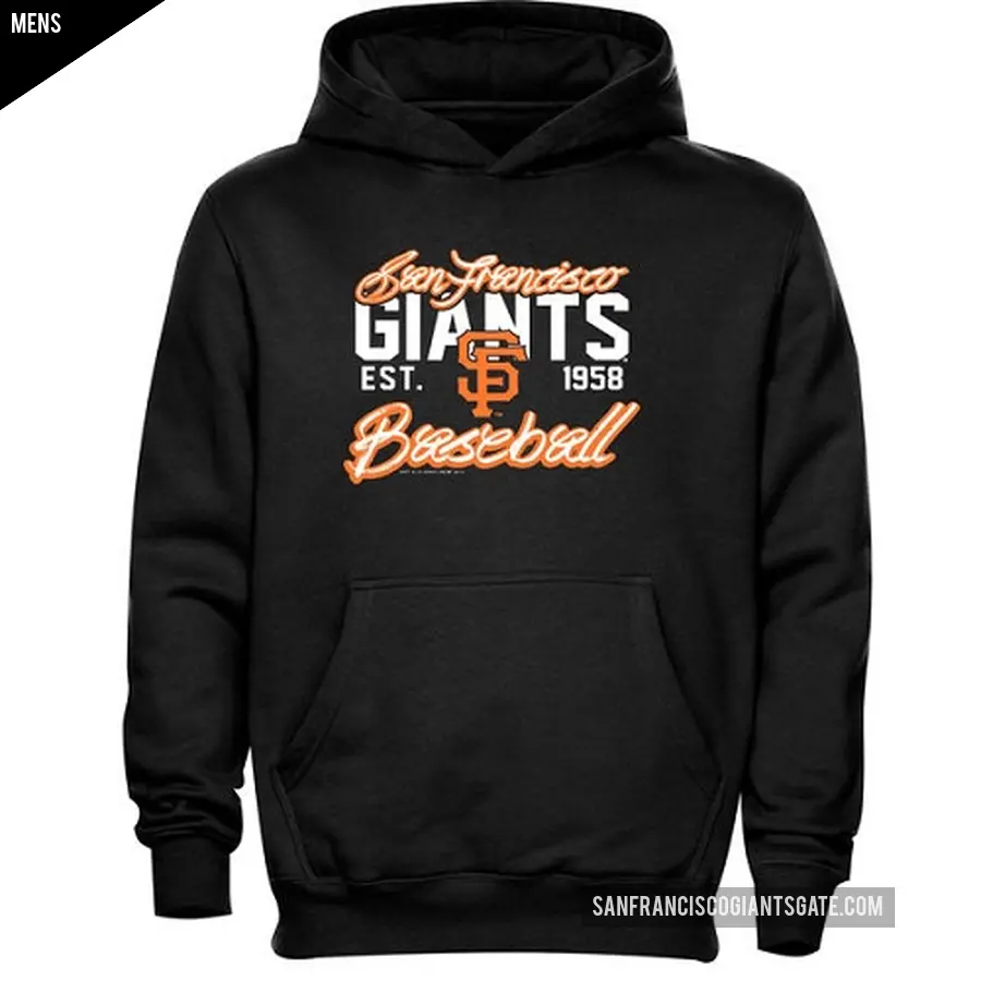 Men's San Francisco Giants Black Script Baseball Pullover Hoodie -