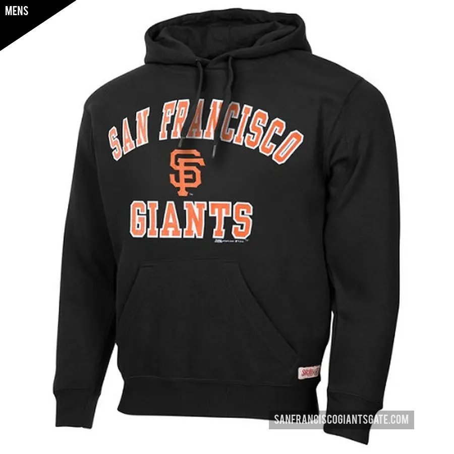 Men's San Francisco Giants Black Stitches Fastball Fleece Pullover Hoodie -