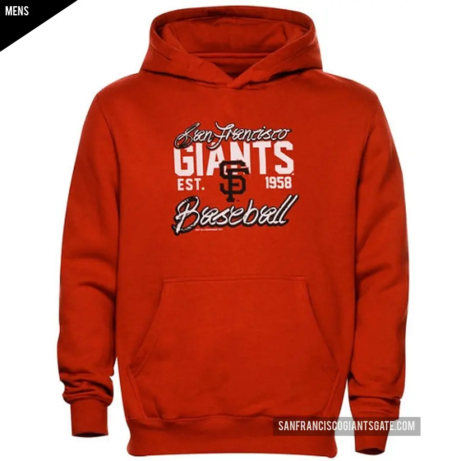Men's San Francisco Giants Orange Script Baseball Pullover Hoodie -