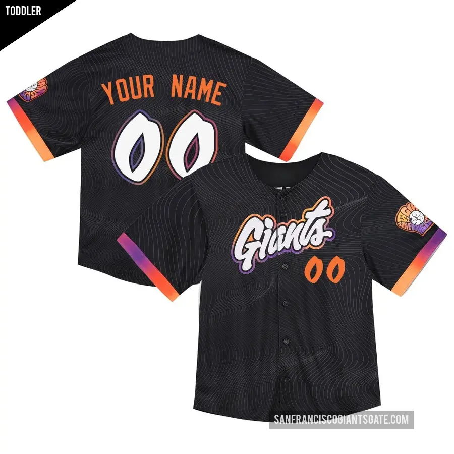 Toddler San Francisco Giants ＃00 Custom Limited Anthracite 2025 City Connect Jersey