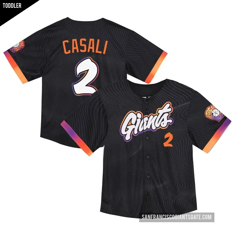 Toddler San Francisco Giants ＃2 Curt Casali Limited Anthracite 2025 City Connect Jersey
