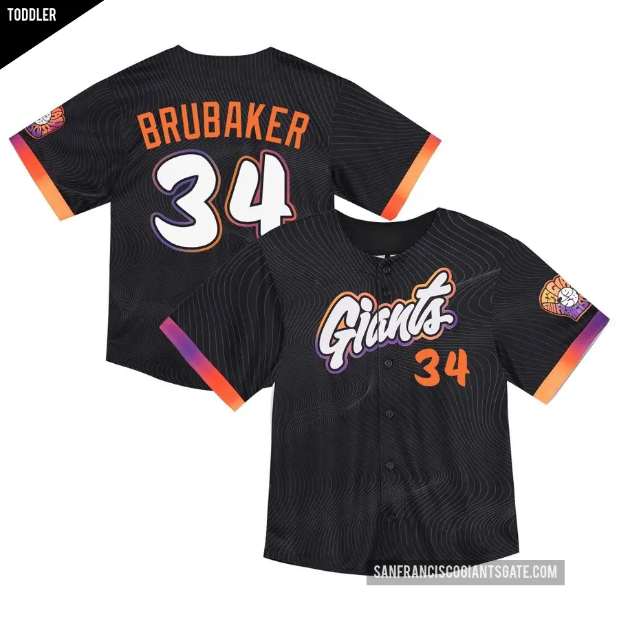 Toddler San Francisco Giants ＃34 JT Brubaker Limited Anthracite 2025 City Connect Jersey