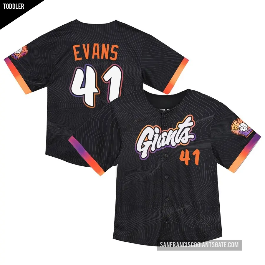Toddler San Francisco Giants ＃41 Darrell Evans Limited Anthracite 2025 City Connect Jersey