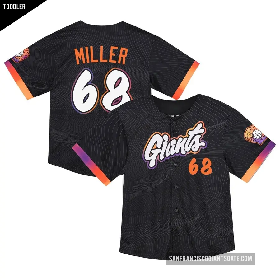 Toddler San Francisco Giants ＃68 Erik Miller Limited Anthracite 2025 City Connect Jersey