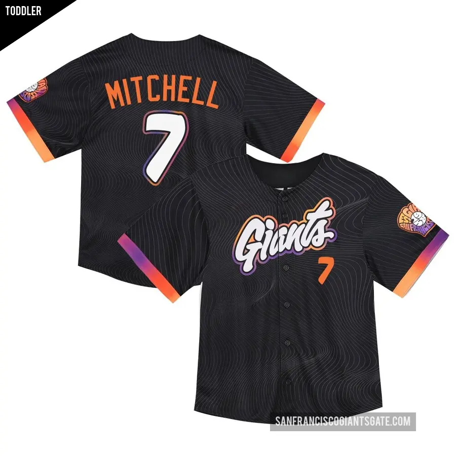 Toddler San Francisco Giants ＃7 Kevin Mitchell Limited Anthracite 2025 City Connect Jersey
