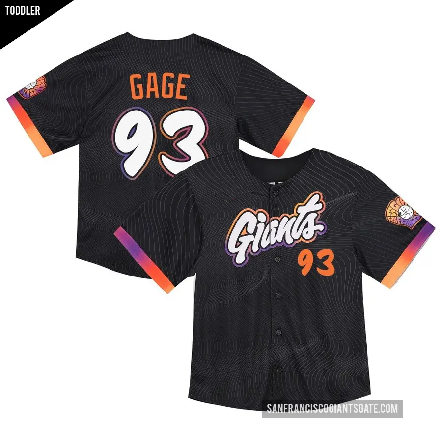 Toddler San Francisco Giants ＃93 Matt Gage Limited Anthracite 2025 City Connect Jersey