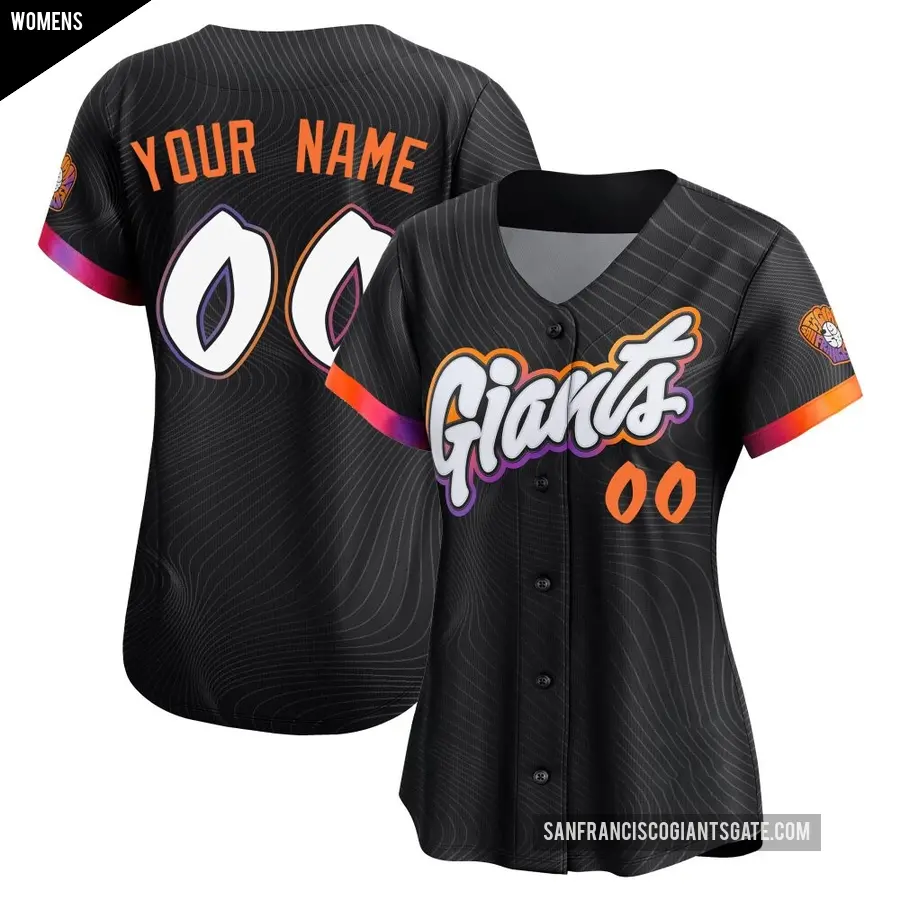 Women's San Francisco Giants ＃00 Custom Limited Anthracite 2025 City Connect Jersey