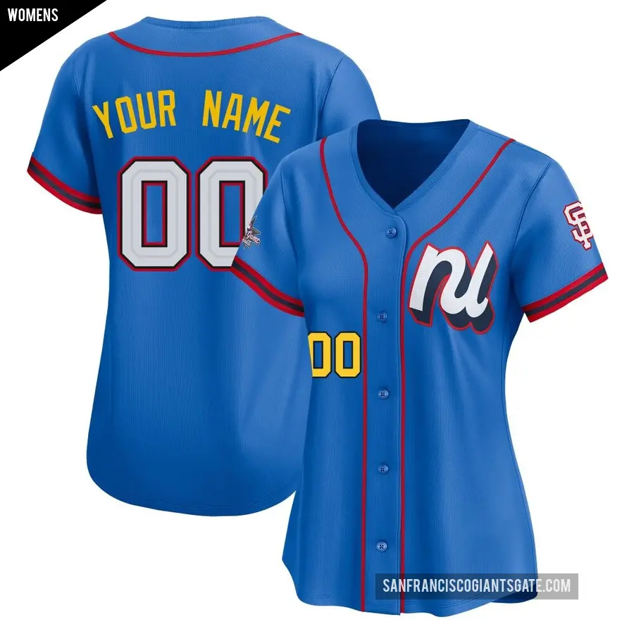 Women's San Francisco Giants ＃00 Custom Limited Blue National League 2025 All-Star Edition Jersey