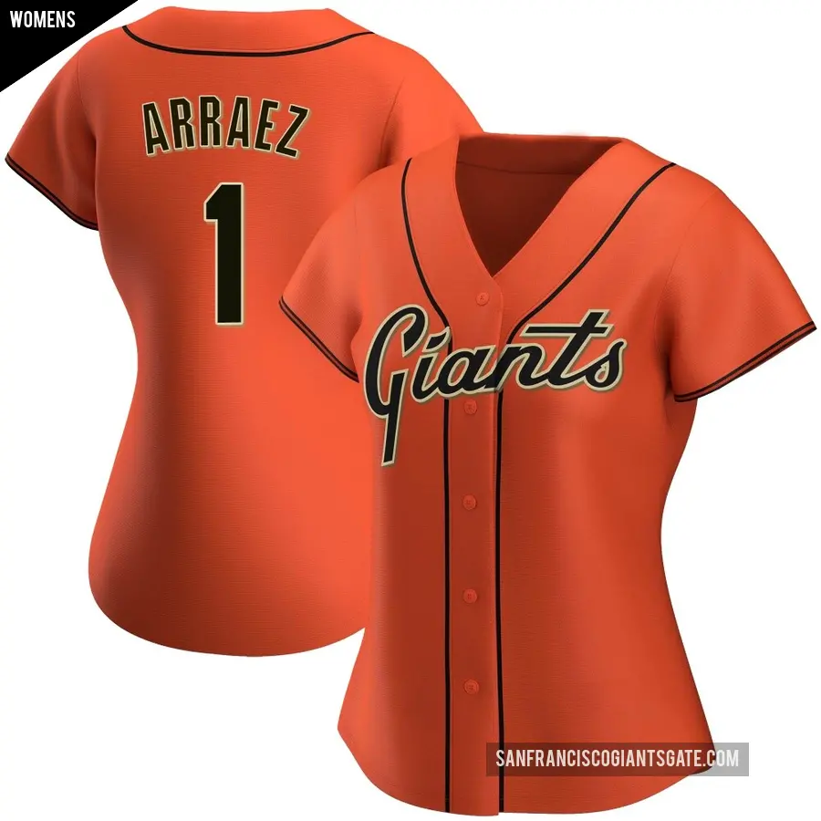 Women's San Francisco Giants ＃1 Luis Arraez Replica Orange Alternate Jersey