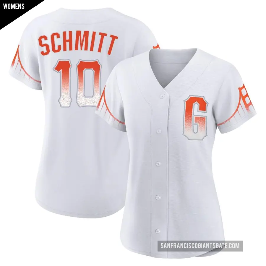 Women's San Francisco Giants ＃10 Casey Schmitt Replica White 2021 City Connect Jersey