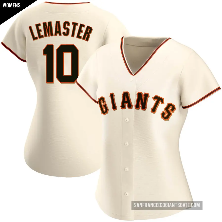 Women's San Francisco Giants ＃10 Johnnie Lemaster Replica Cream Home Jersey