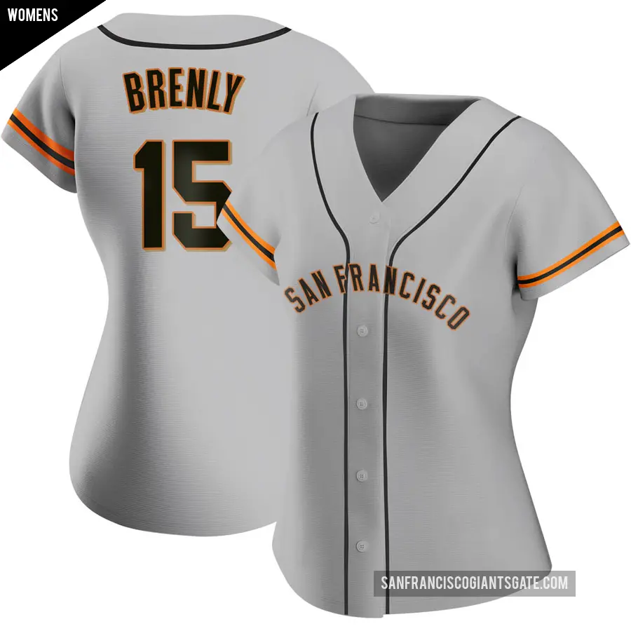 Women's San Francisco Giants ＃15 Bob Brenly Replica Gray Road Jersey