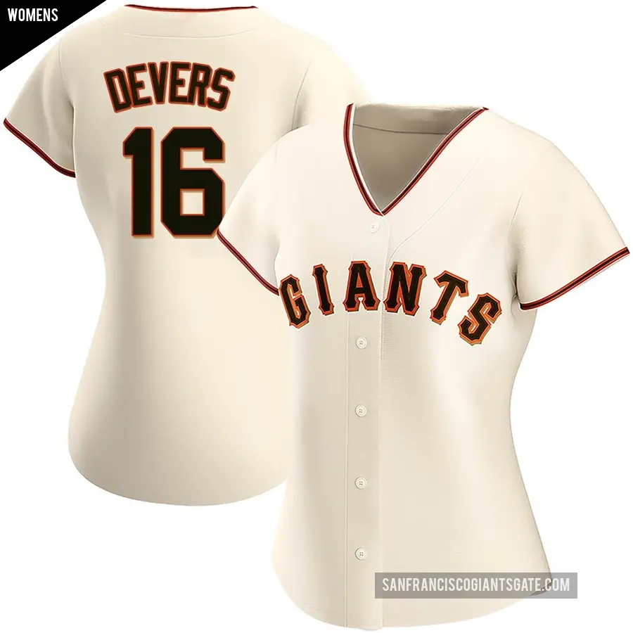 Women's San Francisco Giants ＃16 Rafael Devers Replica Cream Home Jersey