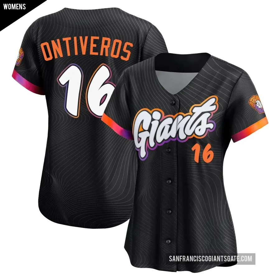Women's San Francisco Giants ＃16 Steve Ontiveros Limited Anthracite 2025 City Connect Jersey