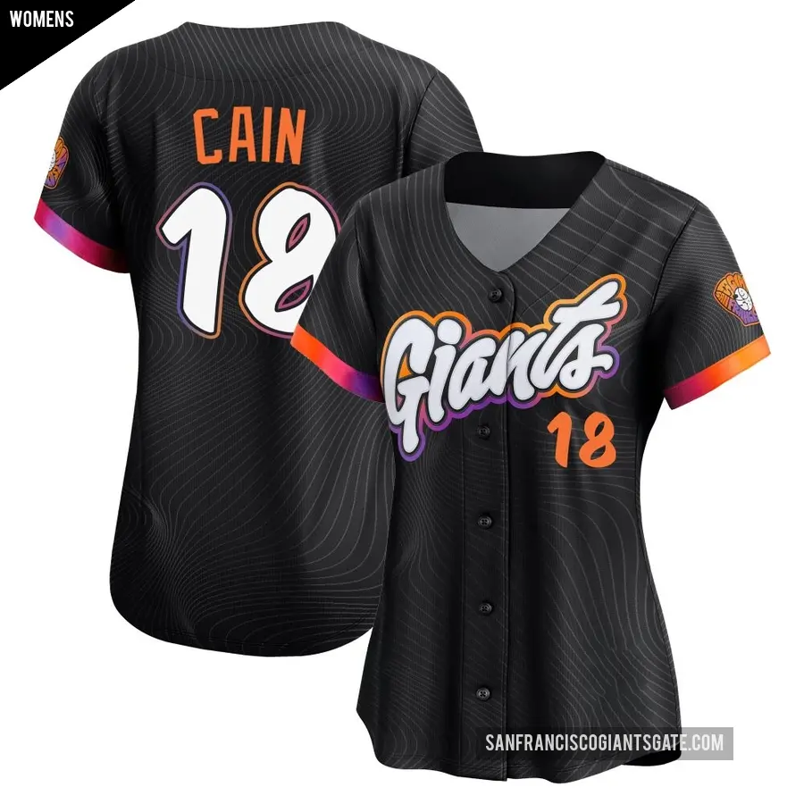 Women's San Francisco Giants ＃18 Matt Cain Limited Anthracite 2025 City Connect Jersey