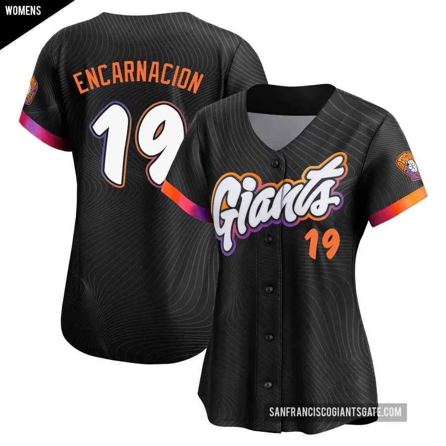 Women's San Francisco Giants ＃19 Jerar Encarnacion Limited Anthracite 2025 City Connect Jersey