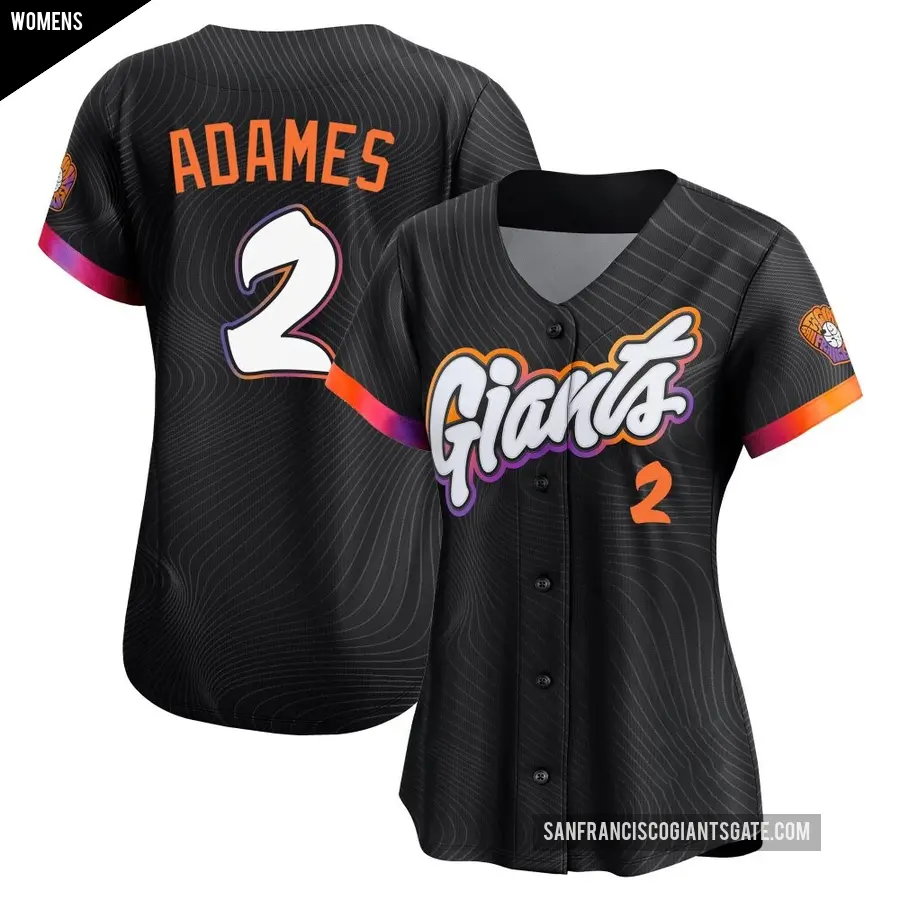Women's San Francisco Giants ＃2 Willy Adames Limited Anthracite 2025 City Connect Jersey