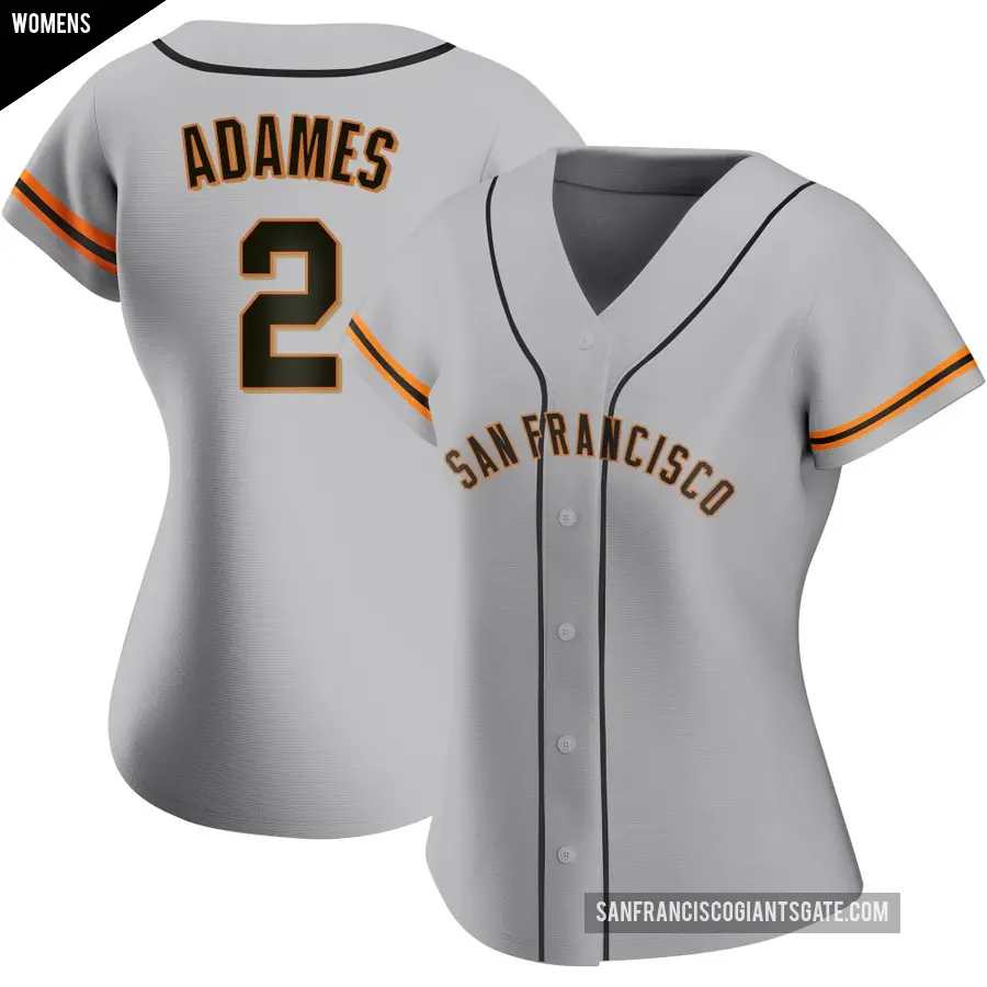 Women's San Francisco Giants ＃2 Willy Adames Replica Gray Road Jersey