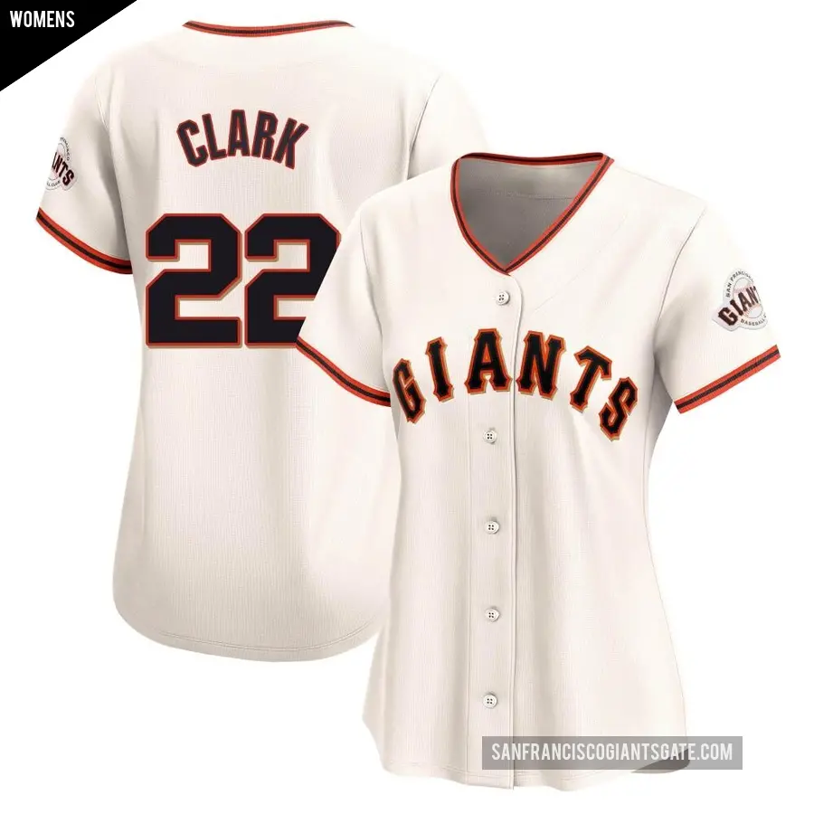 Women's San Francisco Giants ＃22 Jack Clark Limited Cream Home Jersey