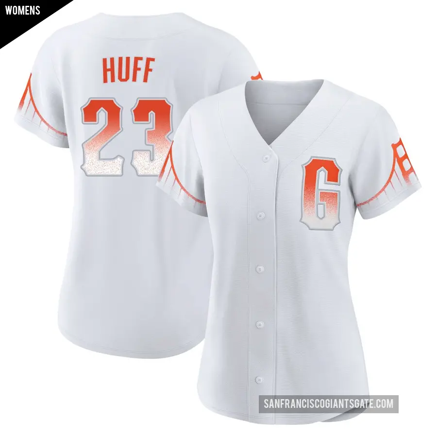 Women's San Francisco Giants ＃23 Sam Huff Authentic White 2021 City Connect Jersey