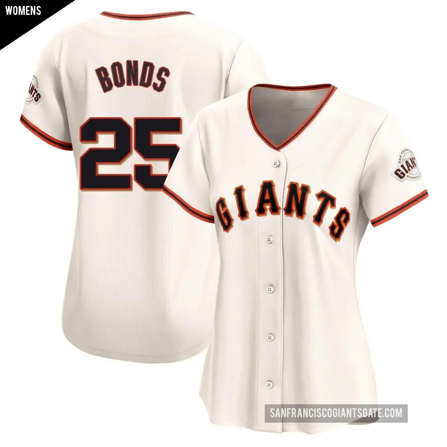 Women's San Francisco Giants ＃25 Bobby Bonds Limited Cream Home Jersey