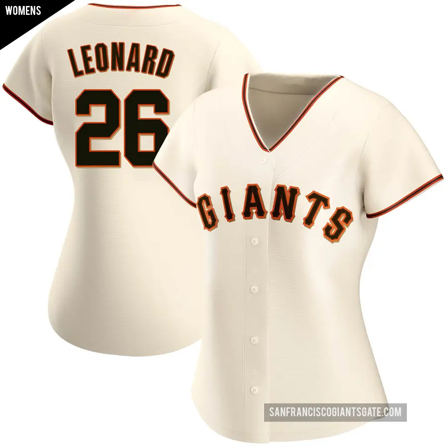 Women's San Francisco Giants ＃26 Jeffrey Leonard Replica Cream Home Jersey