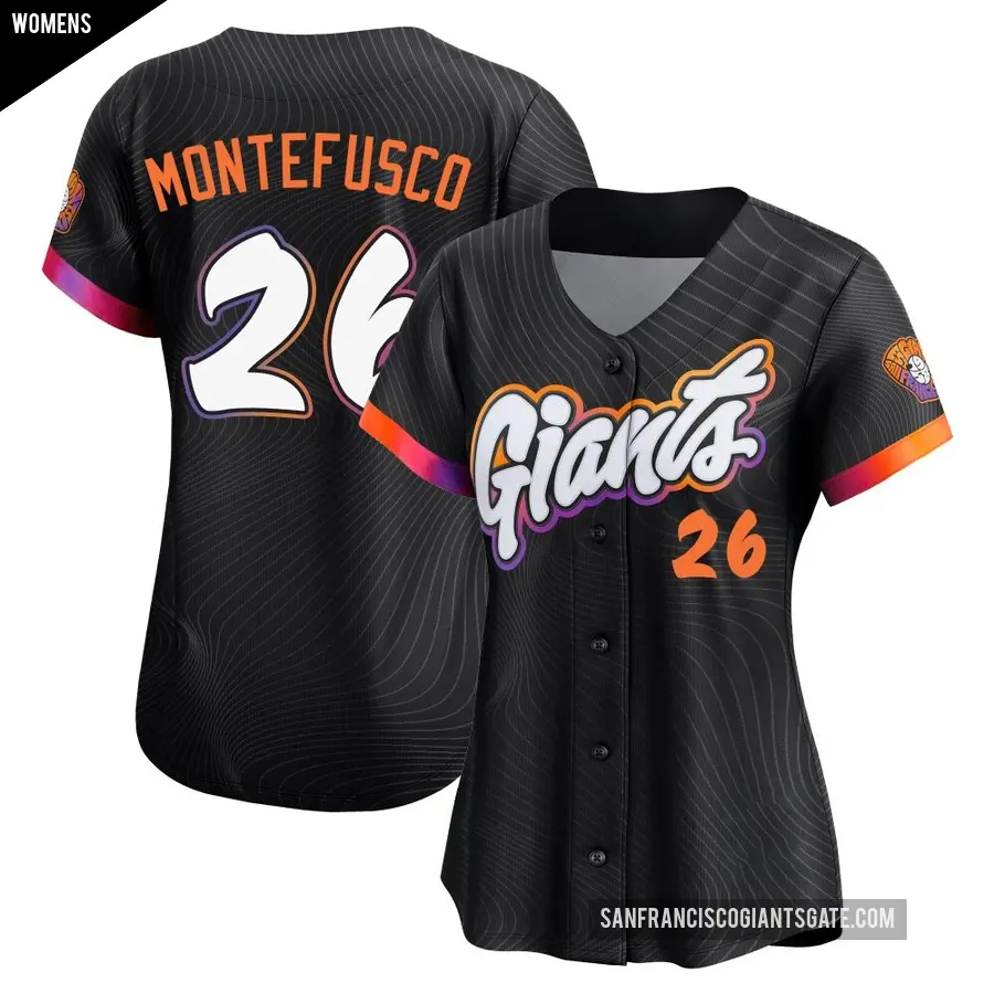 Women's San Francisco Giants ＃26 John Montefusco Limited Anthracite 2025 City Connect Jersey