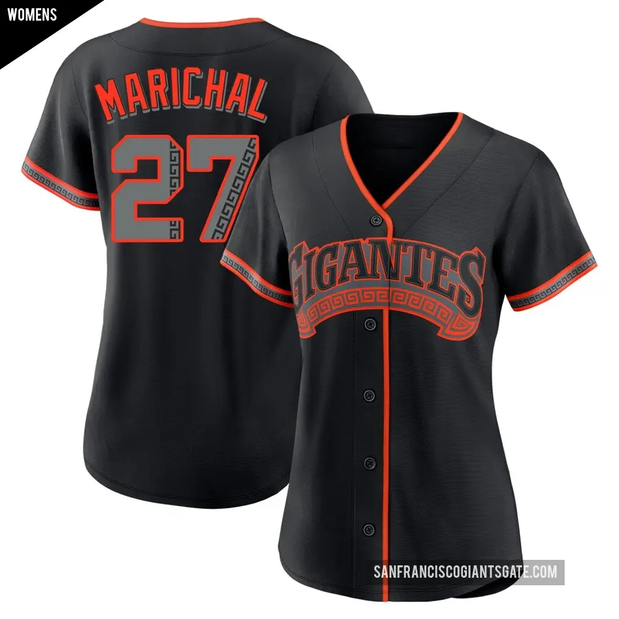 Women's San Francisco Giants ＃27 Juan Marichal Replica Black Alternate Jersey
