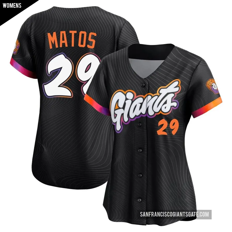Women's San Francisco Giants ＃29 Luis Matos Limited Anthracite 2025 City Connect Jersey