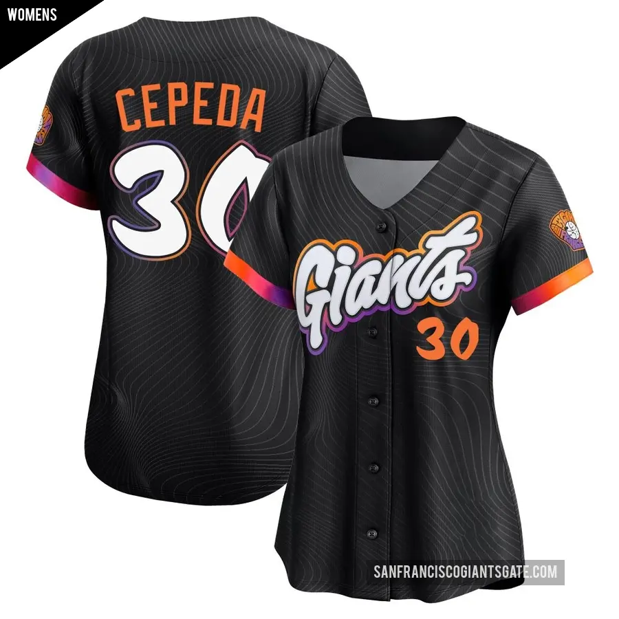 Women's San Francisco Giants ＃30 Orlando Cepeda Limited Anthracite 2025 City Connect Jersey