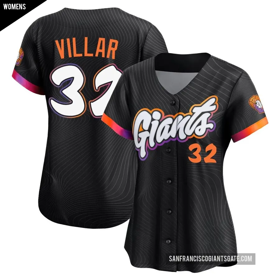 Women's San Francisco Giants ＃32 David Villar Limited Anthracite 2025 City Connect Jersey