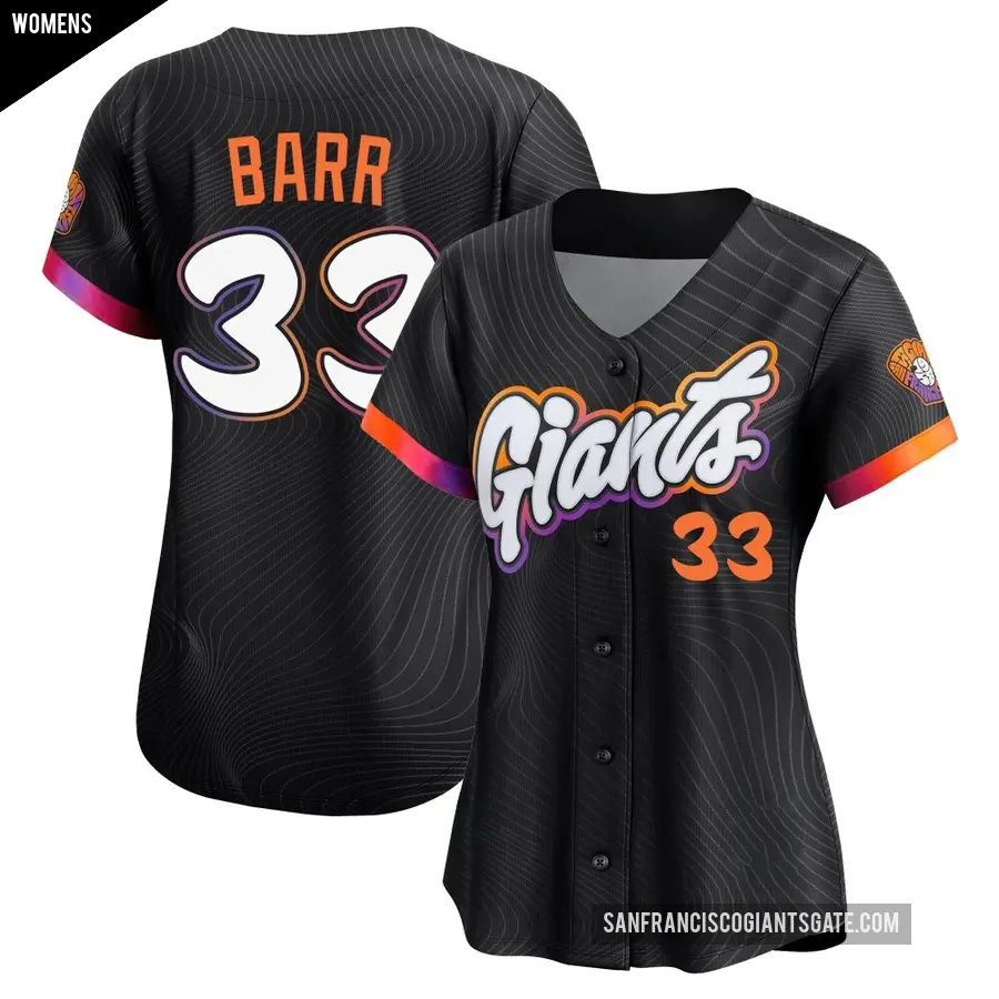Women's San Francisco Giants ＃33 Jim Barr Limited Anthracite 2025 City Connect Jersey