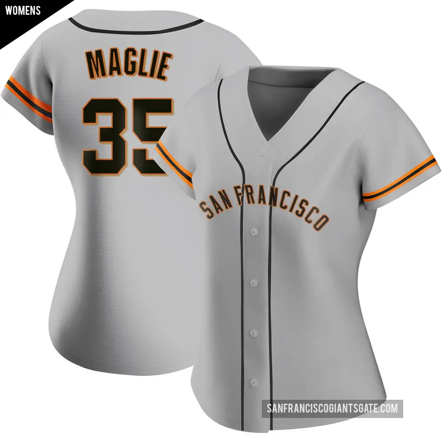 Women's San Francisco Giants ＃35 Sal Maglie Replica Gray Road Jersey