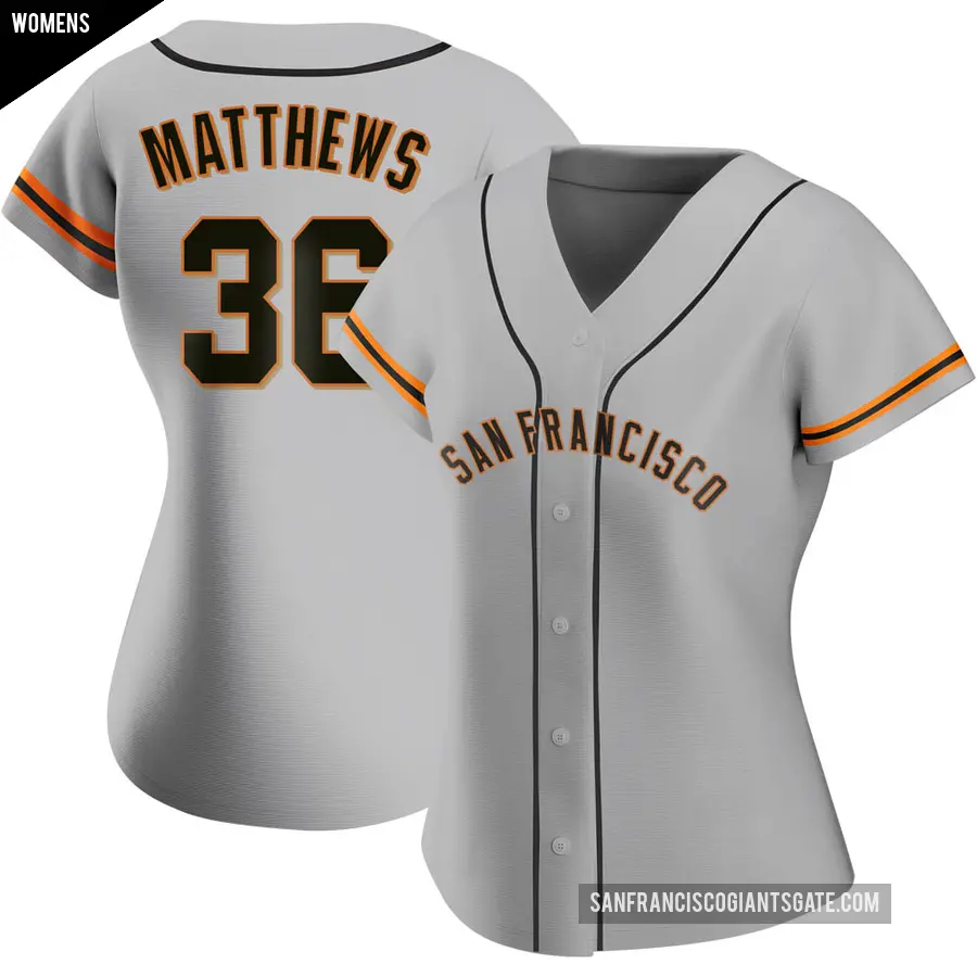 Women's San Francisco Giants ＃36 Gary Matthews Replica Gray Road Jersey