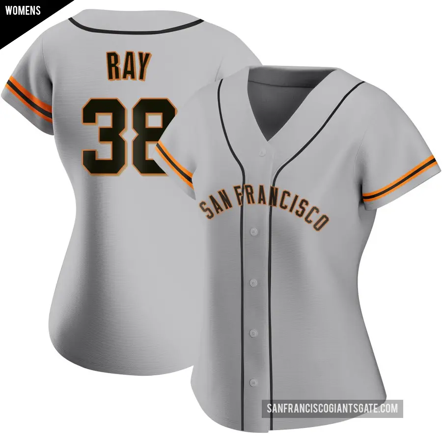 Women's San Francisco Giants ＃38 Robbie Ray Replica Gray Road Jersey