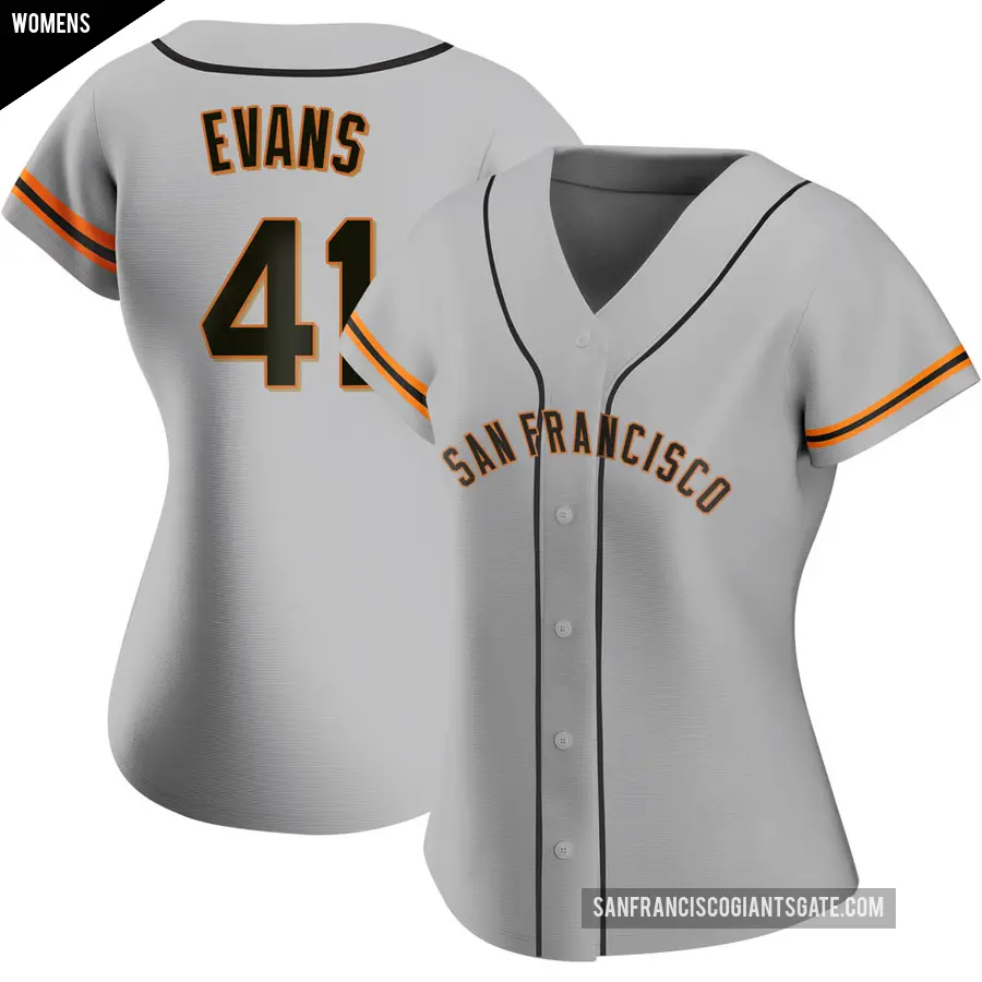 Women's San Francisco Giants ＃41 Darrell Evans Replica Gray Road Jersey