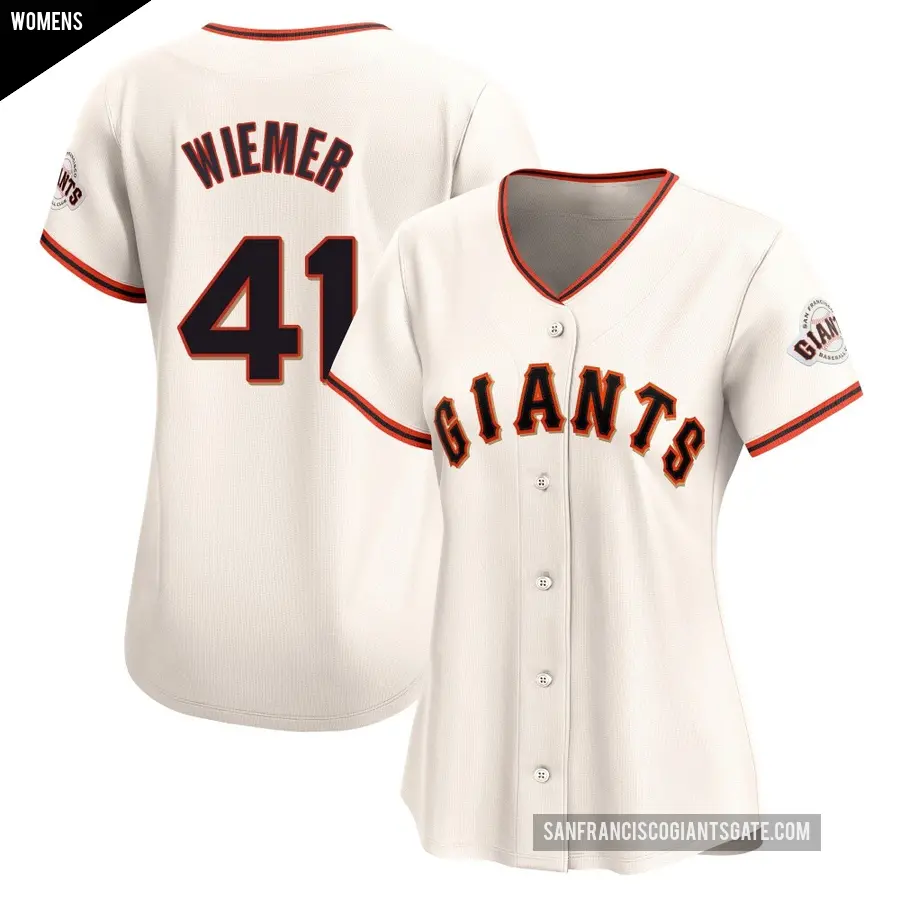 Women's San Francisco Giants ＃41 Joey Wiemer Limited Cream Home Jersey