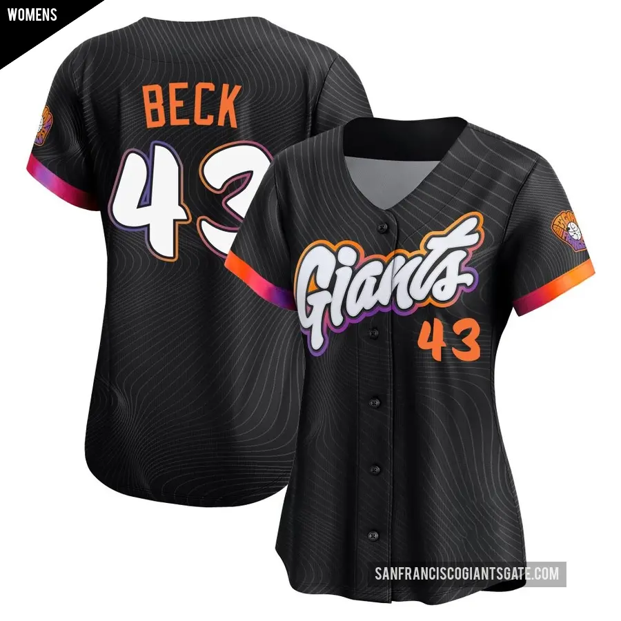 Women's San Francisco Giants ＃43 Tristan Beck Limited Anthracite 2025 City Connect Jersey