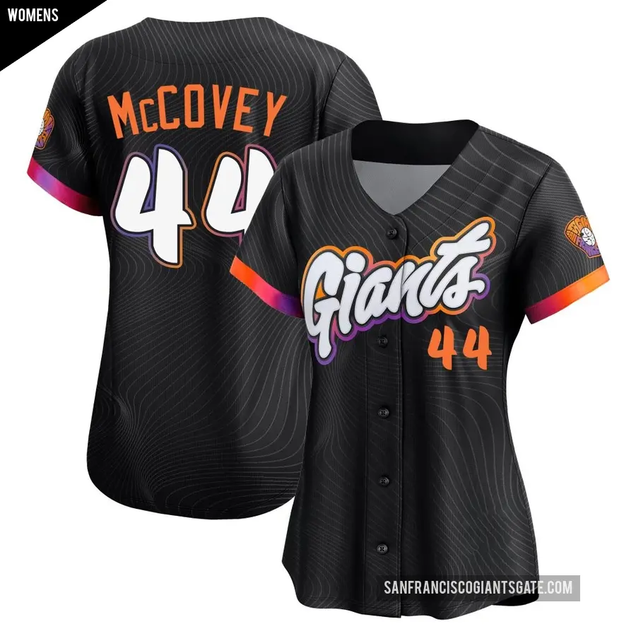 Women's San Francisco Giants ＃44 Willie McCovey Limited Anthracite 2025 City Connect Jersey