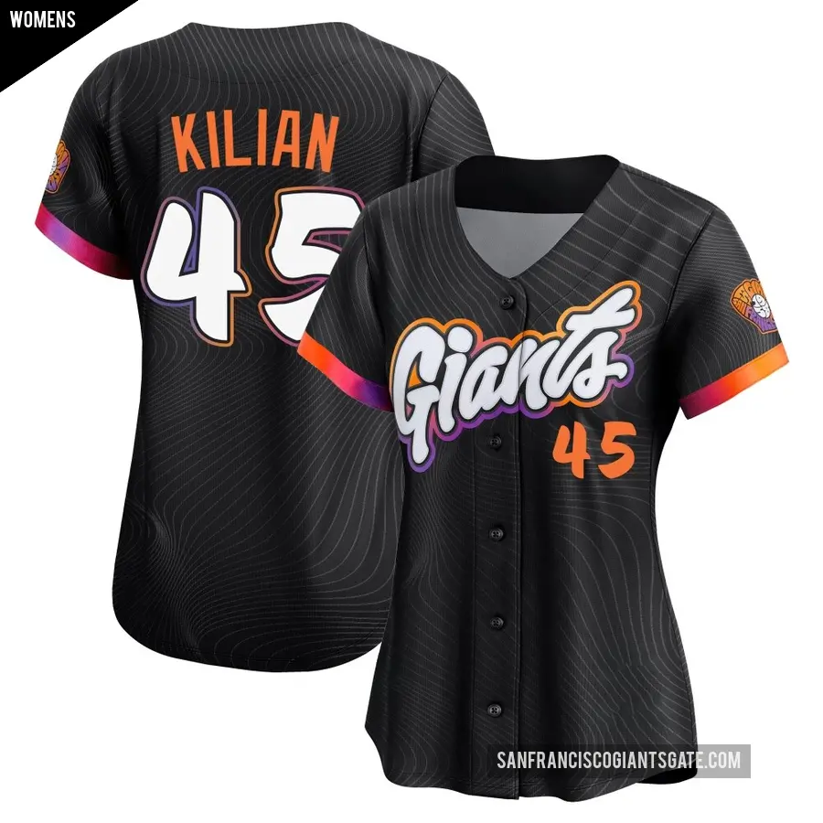 Women's San Francisco Giants ＃45 Caleb Kilian Limited Anthracite 2025 City Connect Jersey