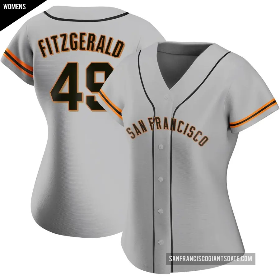 Women's San Francisco Giants ＃49 Tyler Fitzgerald Authentic Gray Road Jersey