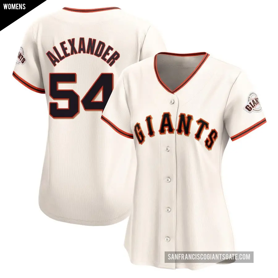 Women's San Francisco Giants ＃54 Scott Alexander Limited Cream Home Jersey
