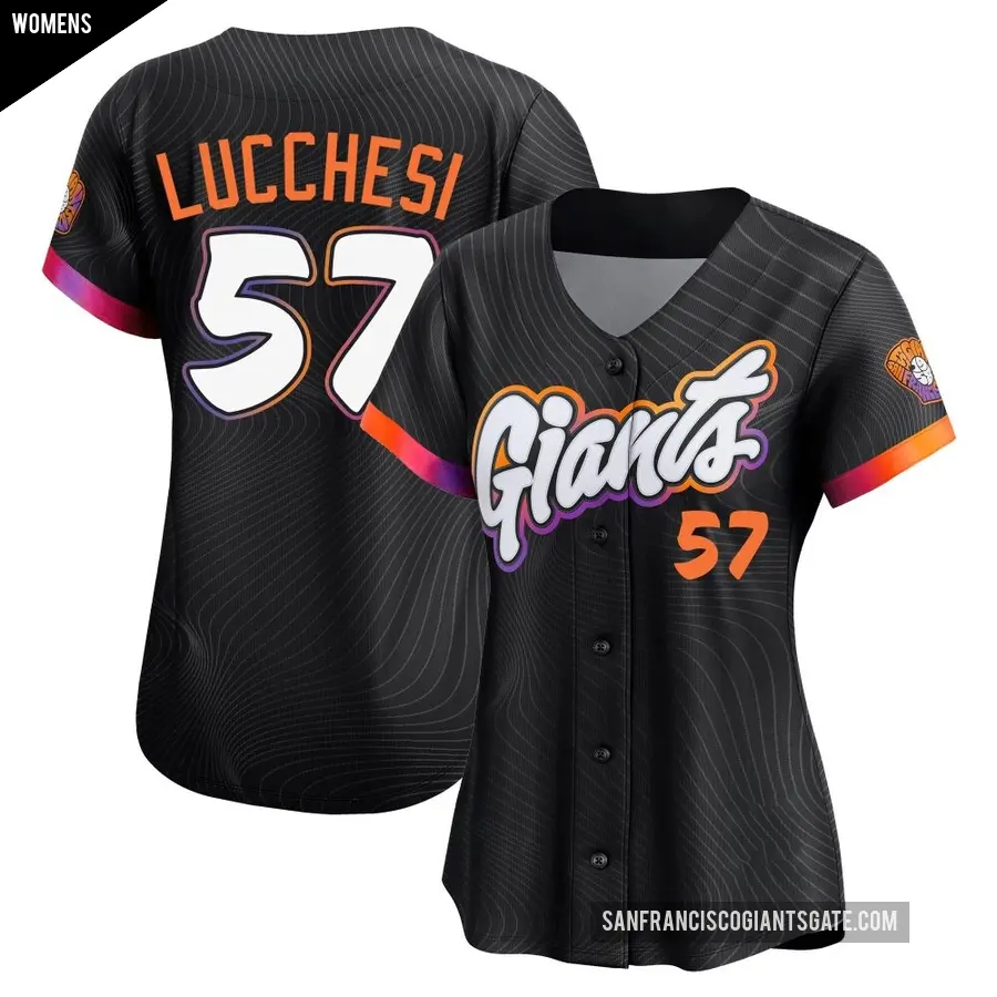 Women's San Francisco Giants ＃57 Joey Lucchesi Limited Anthracite 2025 City Connect Jersey