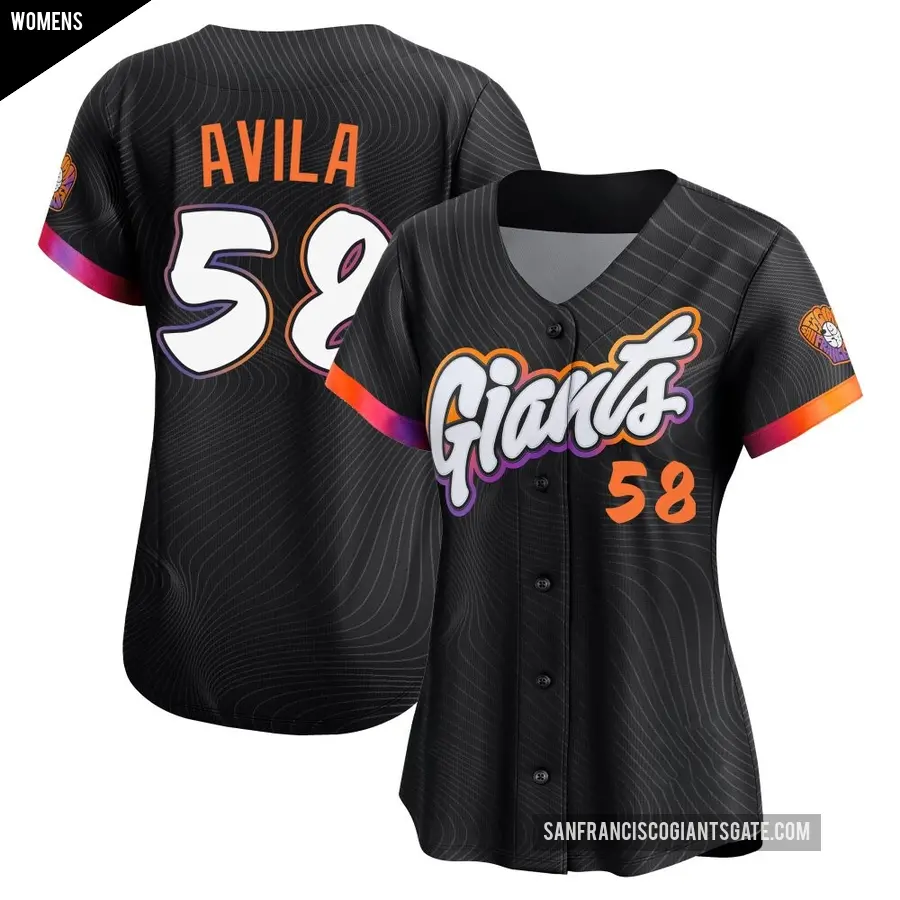 Women's San Francisco Giants ＃58 Nick Avila Limited Anthracite 2025 City Connect Jersey