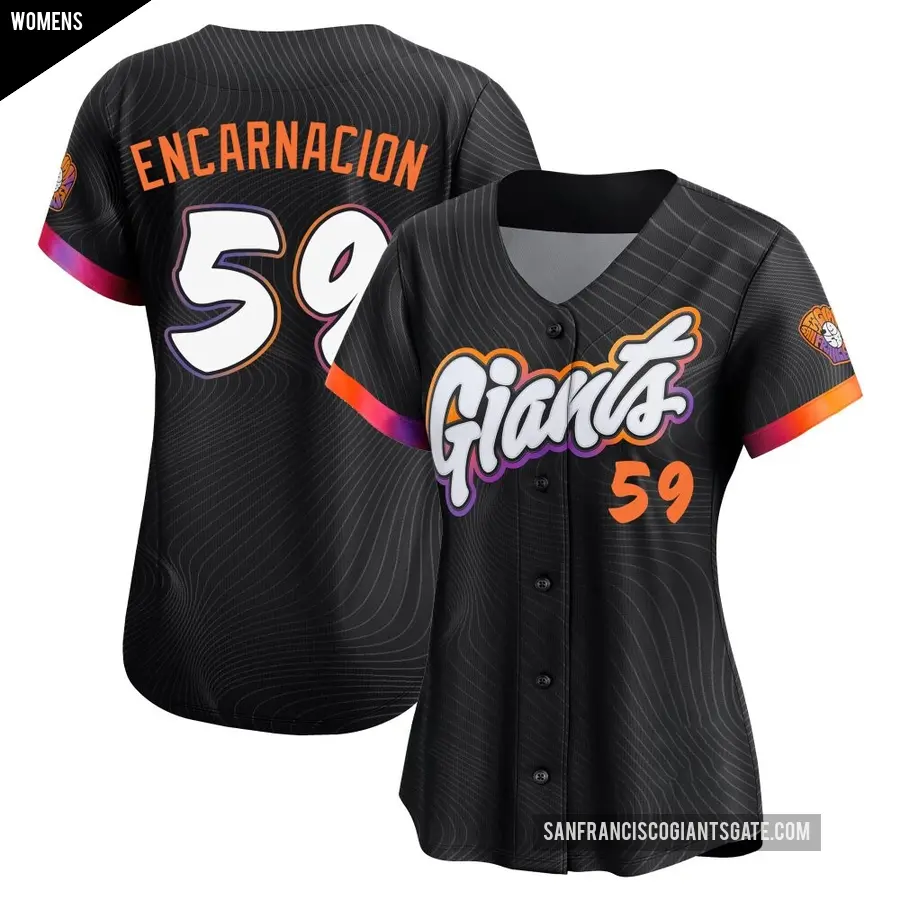 Women's San Francisco Giants ＃59 Jerar Encarnacion Limited Anthracite 2025 City Connect Jersey